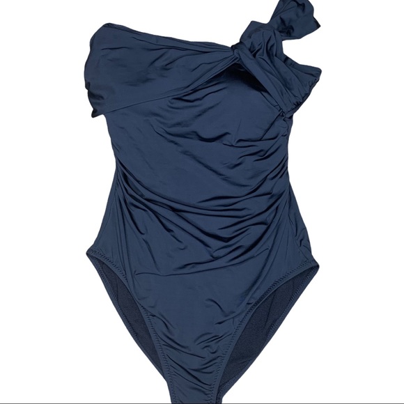 Garnet Hill Other - Garnet Hill Ruched Wrap One Piece Swimsuit